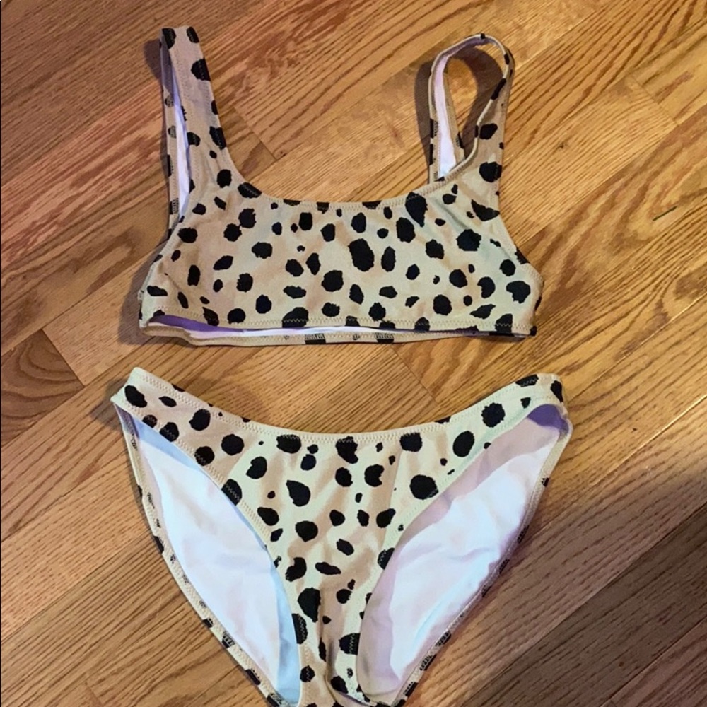 Leopard Print Triangl Swimsuit Set